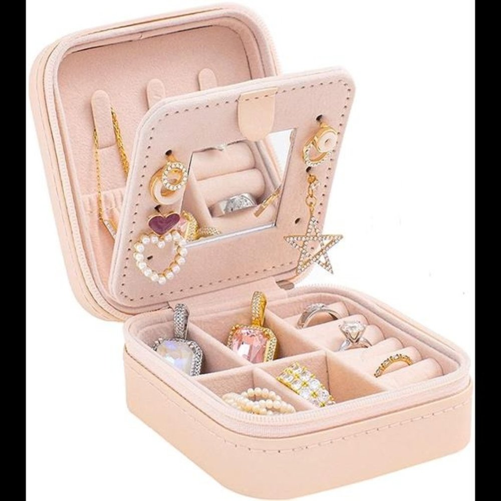 Travel jewelry case Travel jewelry box Travel Jewelry Organizer Small Jewelry - Picture 1 of 7